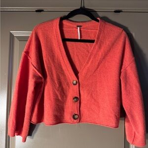 Free People Coral Cardigan Sweater